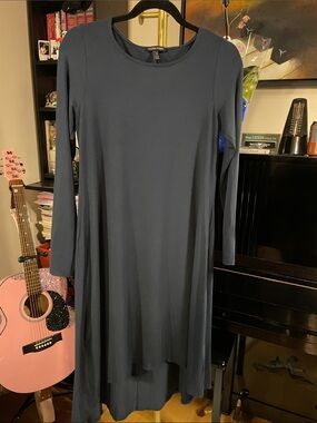 Eileen Fisher Slate Blue Long-Sleeve A-Line Dress
